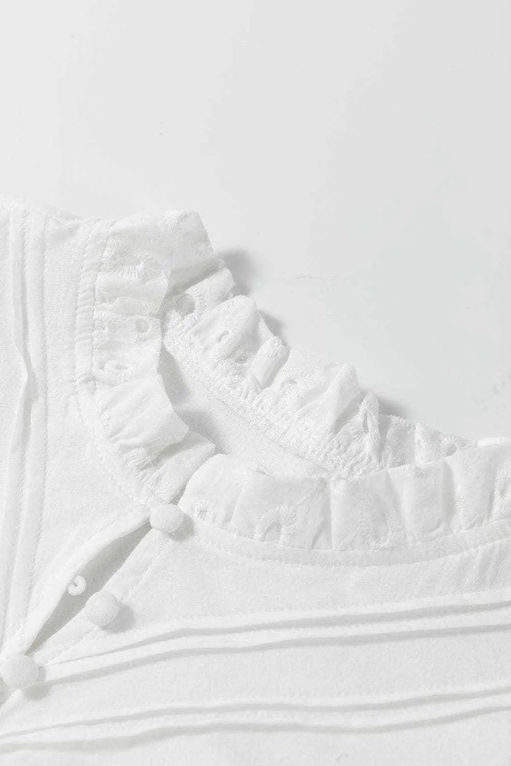 Elegant eyelet blouse - cotton, button-up - Love Salve